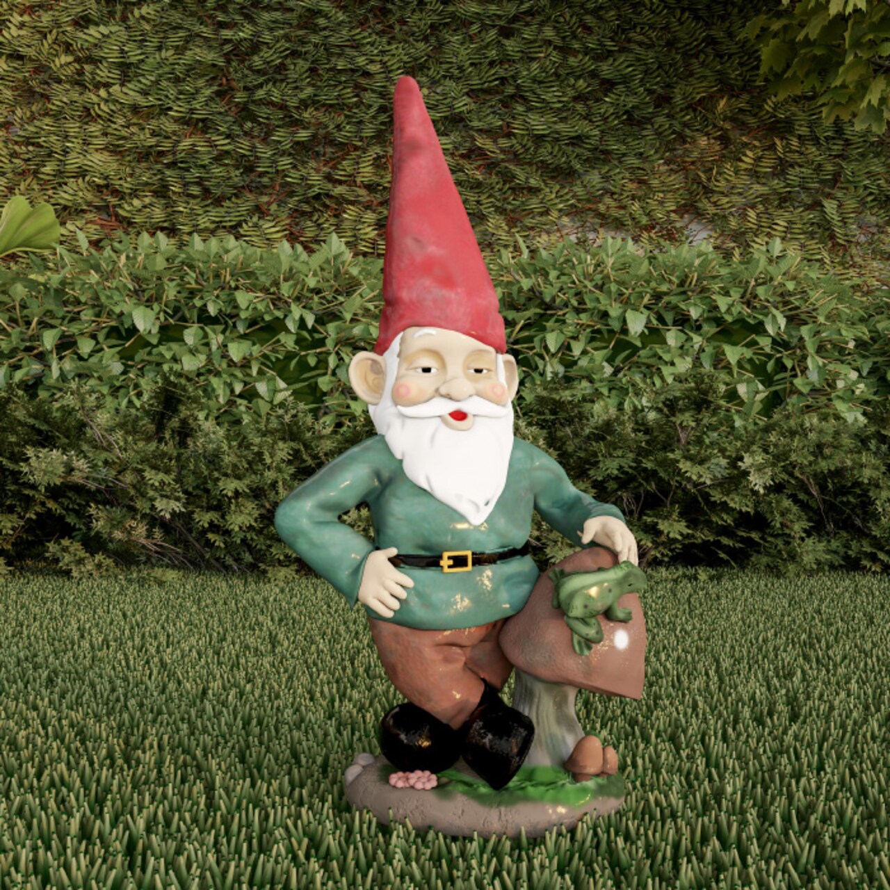 Lawn Gnome Statue Resin Outdoor Decor 14 Inch Garden Figurine For Flower Beds